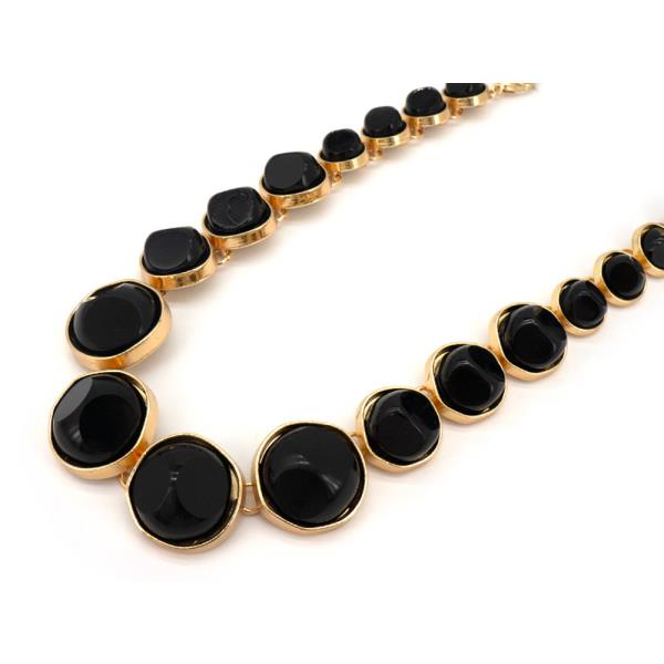 Metal Horn Coin Pendant Chain Necklace