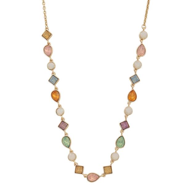 Multi Shape Stone Necklace