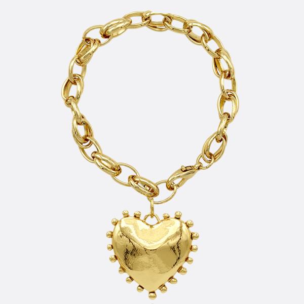 Metal Link Chain Heart Water Resistant Bracelet
