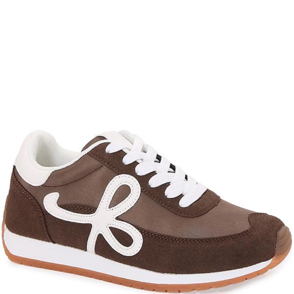 BOW  SHAPE LOGO STITCHED TWO TONE SNEAKER