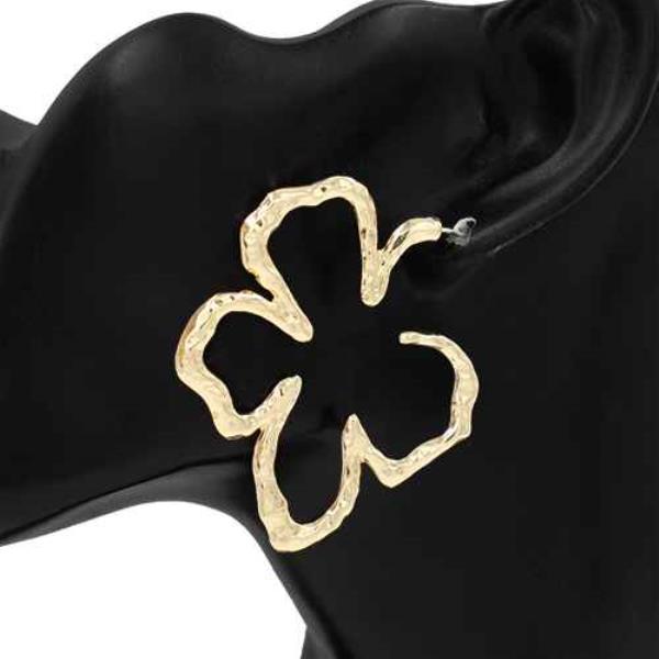 Textured Metal Abstract Stud Earring