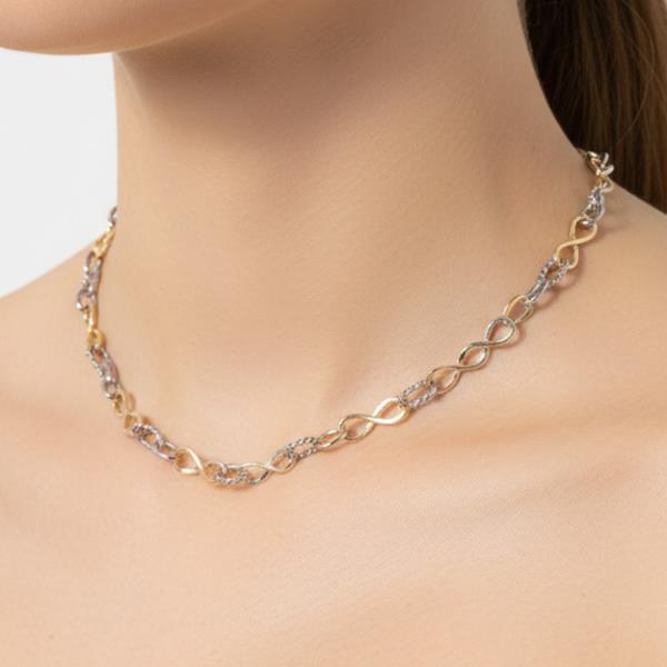 Rhinestone Gold Dipped Oval Link Chain Necklace