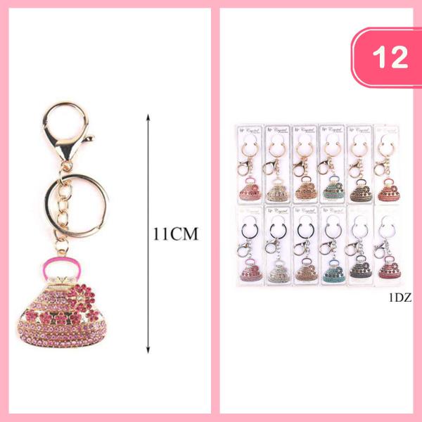 Rhinestone Purse Keychain (12 Units)