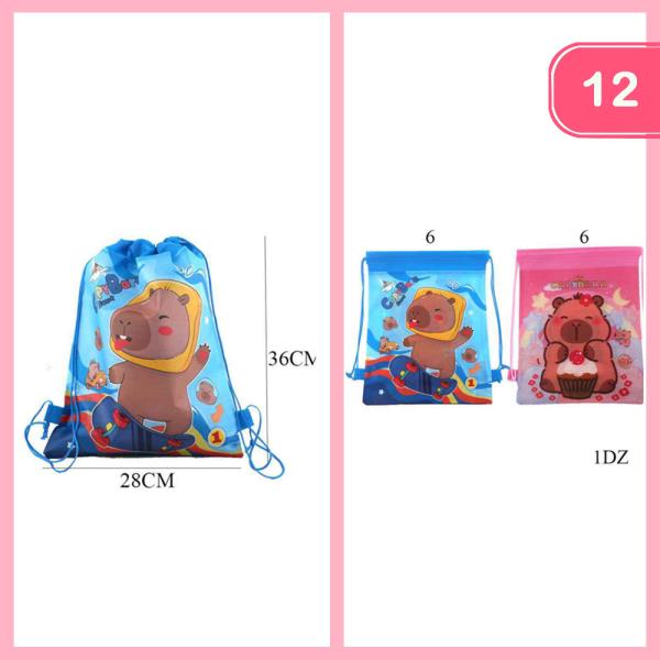 Capybara Drawstring Backpack (12 Units)