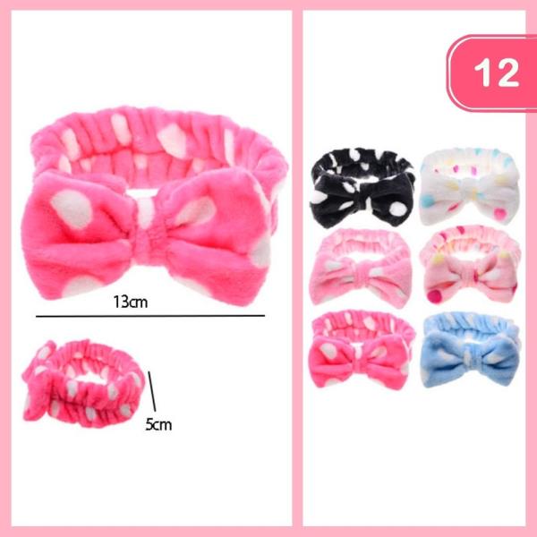 POLKA DOT BOW SPA HEADBAND (12 UNITS)