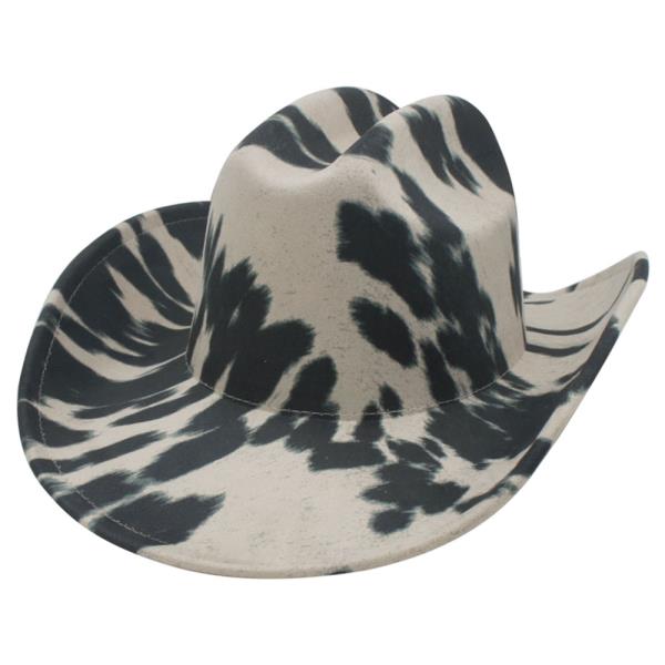 Lux Cow Print Microsuede Cowboy Hat
