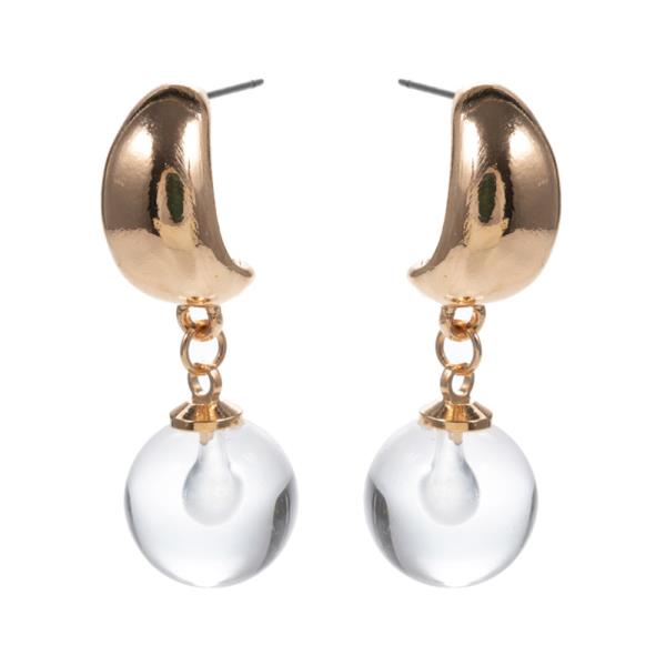 Shaped Clear Resin Bead Hypoallergenic Earring