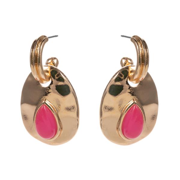 Teardrop Shaped Vintage Epoxy Stone Earring