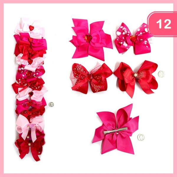 Ribbon Heart Bow (12 Units)