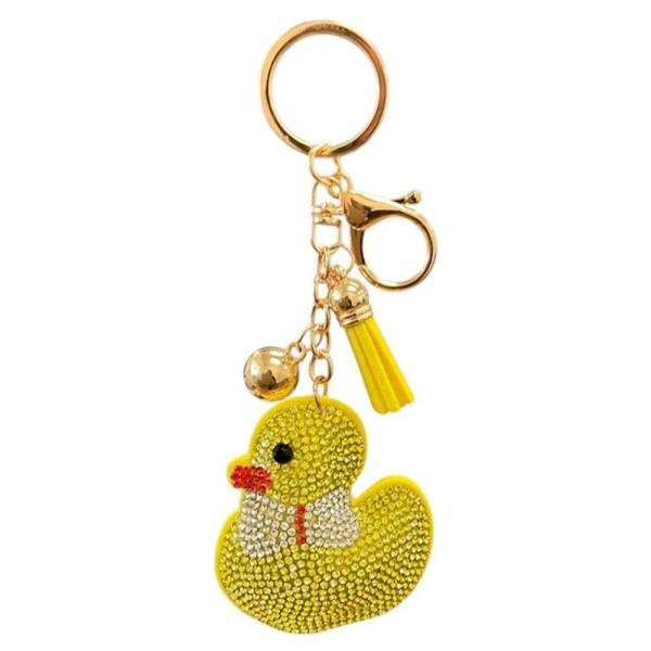 RHINESTONE CHICK KEYCHAIN WITH TASSEL
