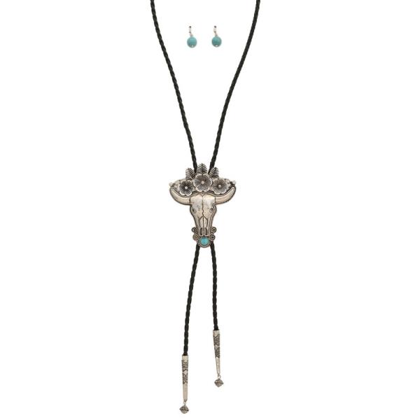 TURQUOISE CATTLE HEAD  SHAPE WESTERN NECKLACE