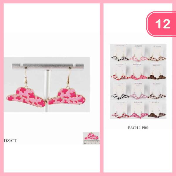 Western Hat Earrings (12 Units)