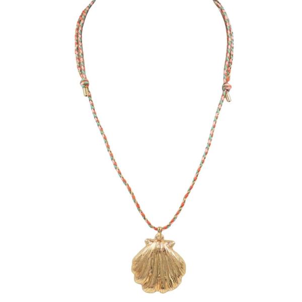 COTTON SHELL PENDANT NECKLACE