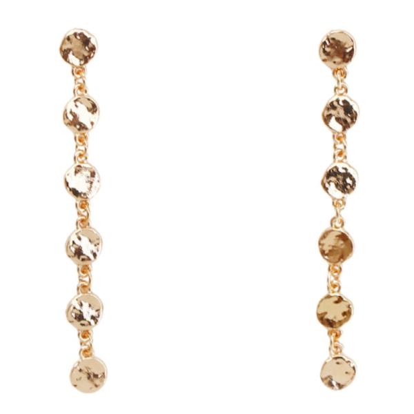 Coin Link Dangle Metal Earring