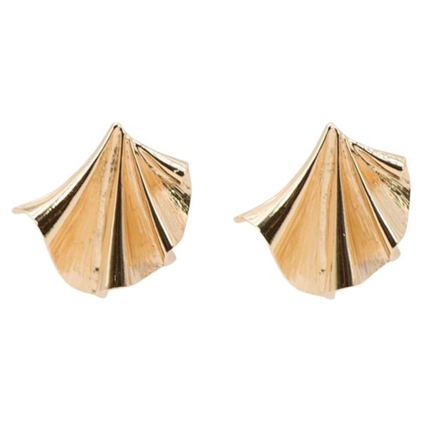 Metal Fan Stud Earring