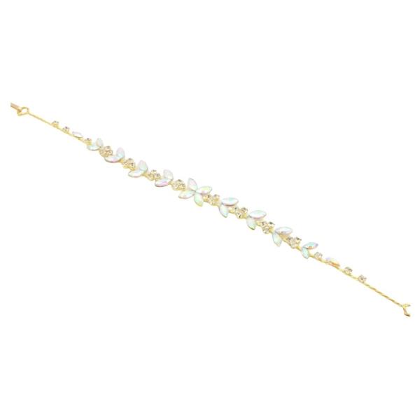 CZ RHINESTONE FLOWER CHAIN BRACELET