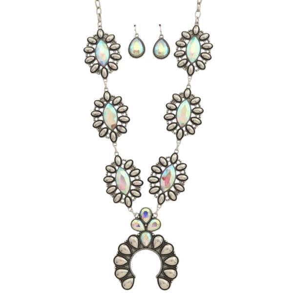 Horse Shoe Rhinestone Metal Necklace