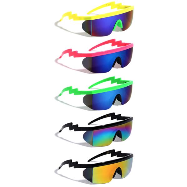 Semi Rimless One Piece Shield Sunglasses 1DZ