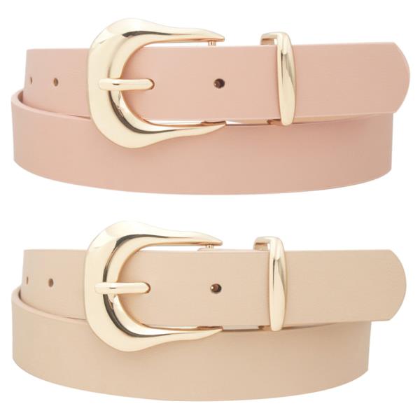 Fluid U Shape Buckle Dainty Metal Loop Duo Belt