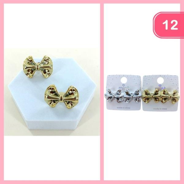 Metal Bow Post Earring (12 Units)