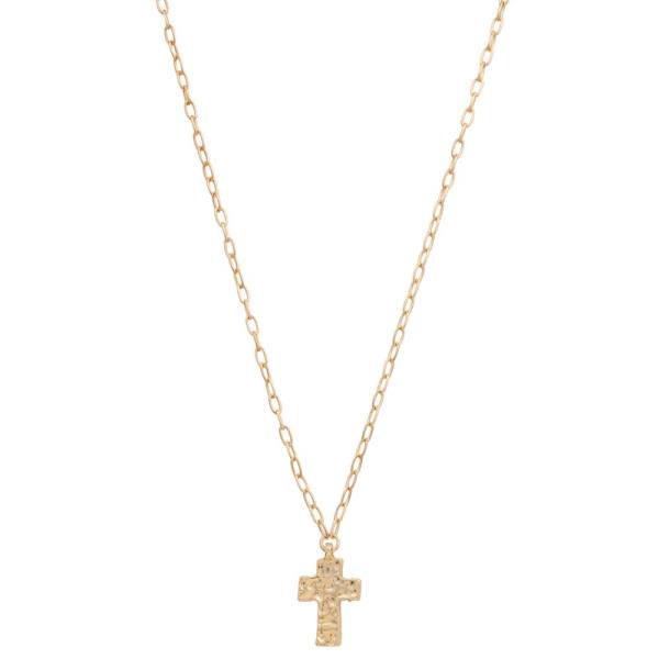 Cross Charm Metal Necklace