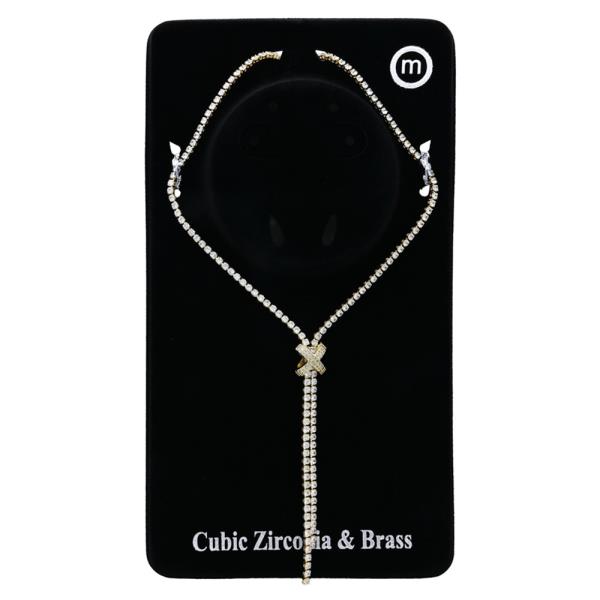 Round CZ Drop Necklace