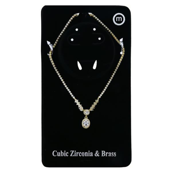 CZ Brass Necklace