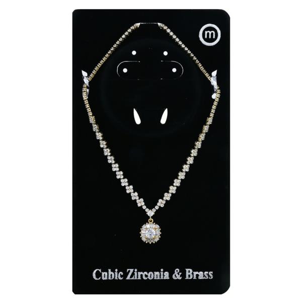 CZ Brass Necklace