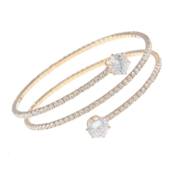 Cubic Zirconia Memory Wire Bracelet
