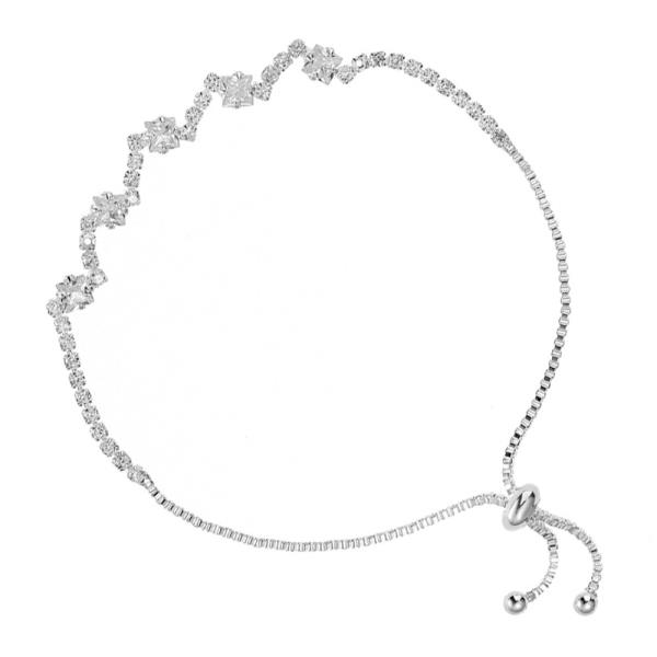 CZ Rhinestone Square Slider Adjustable Bracelet