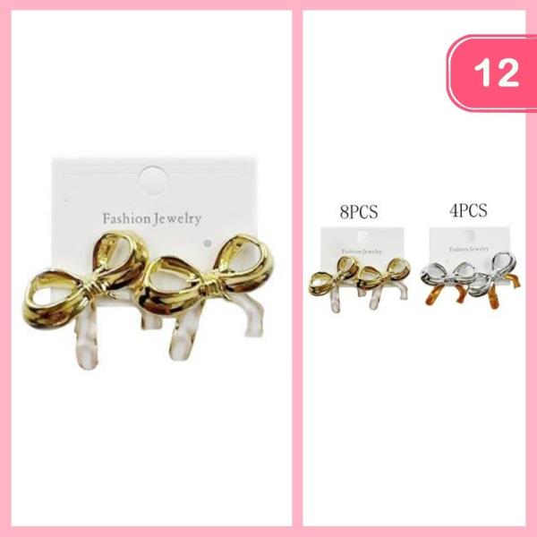 Metal Bow Earring (12 Units)
