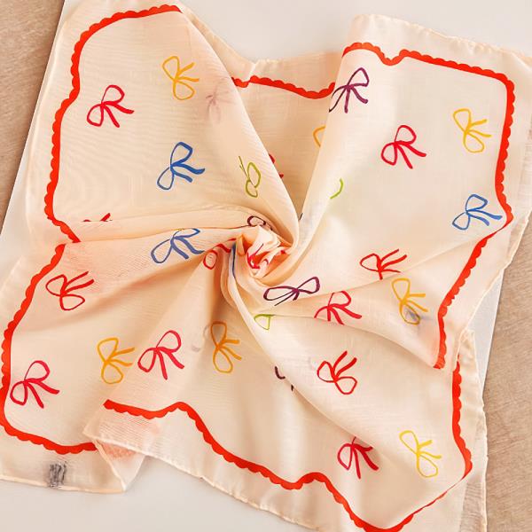 Lightweight Printed Square Scarf for Spring Summer