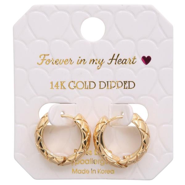 14K GOLD DIPPED HUGGIE HOOP EARRING