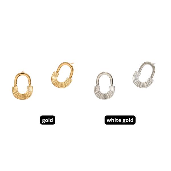 14K Gold Dipped Rainbow Post Hoop Earring
