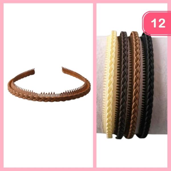 Braid Plastic Comb Headband (12 Units)