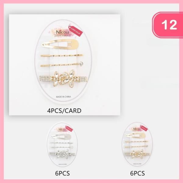 Flower Snap and Bobby Pin Set (12 Units)