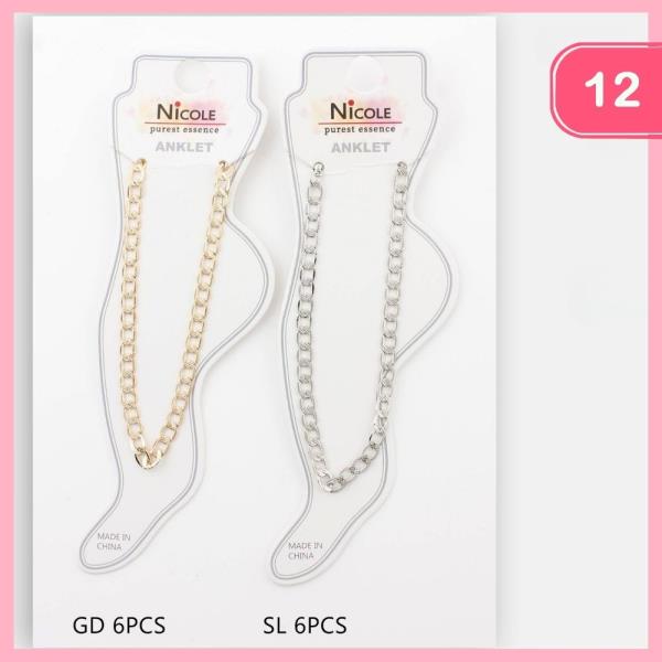 Chain Link Anklet (12 Units)
