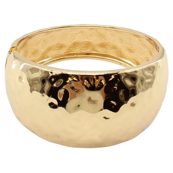 Hammered Wide Hinged Bangle Bracelet
