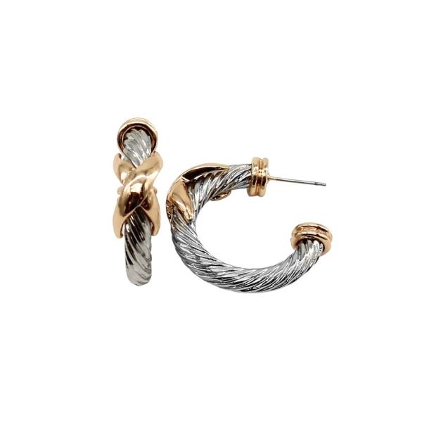 X DESIGN CABLE HOOP EARRING