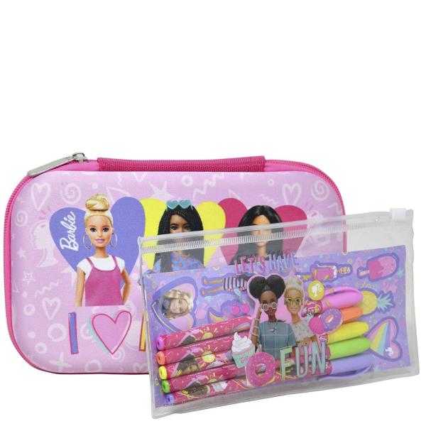 Barbie Molded Pencil Case Set