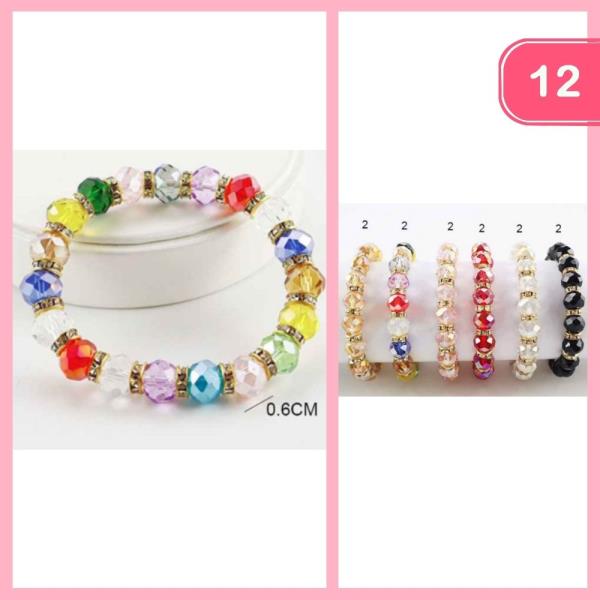Rhinestone Beaded Bracelet (12 Units)