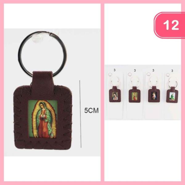 Leather Our Lady of Guadalupe Keychain (12 Units)