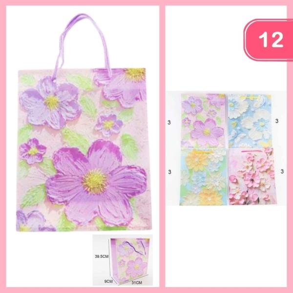 Flower Pattern Gift Bags (12 Units)