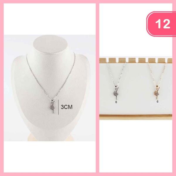 Ballerina Pendant Necklace (12 Units)
