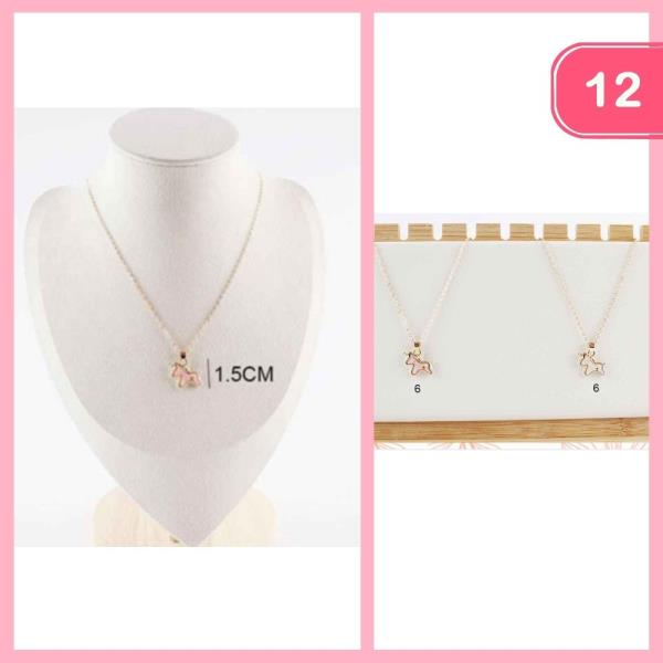 Unicorn Pendant Necklace (12 Units)