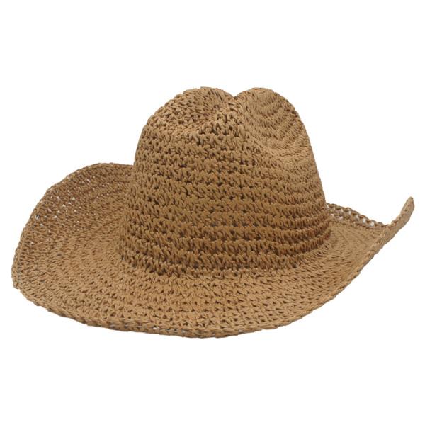 CROCHET STRAW COWBOY HAT