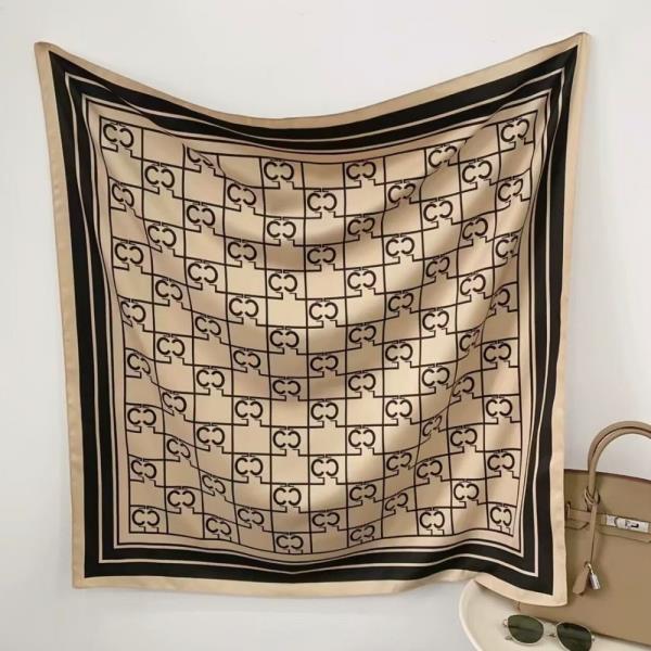 MONOGRAM SILKY BANDANA SQUARE NECK SCARF