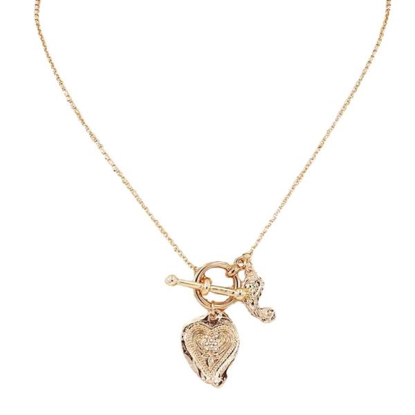 METAL HEART PENDANT NECKLACE