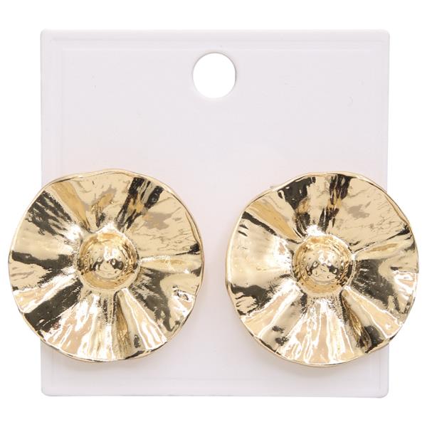 Round Metal Post Earring