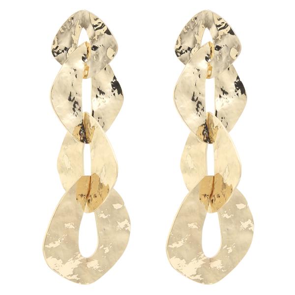 Open Round Link Drop Post Earring